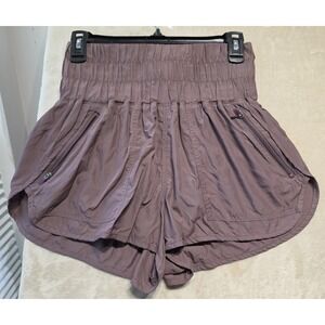Free People Movement The Way Home Shorts Sz Small Satin High Waist Mauve